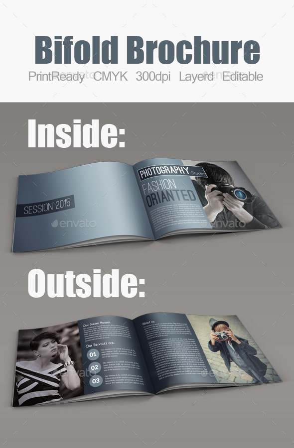 Photography Bifold Square Brochure Template (Corporate)