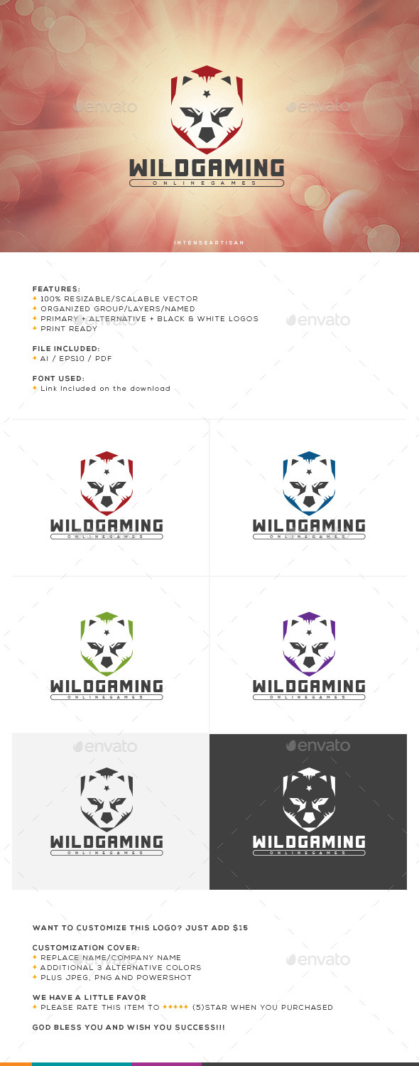 GraphicRiver Wild Gaming Logo Template 10670737 GraphicRiver Wild Gaming Logo Template 10670737