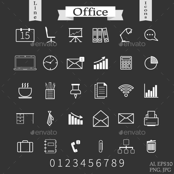 GraphicRiver Office and Business Line Icons 10671415 GraphicRiver Office and Business Line Icons 10671415
