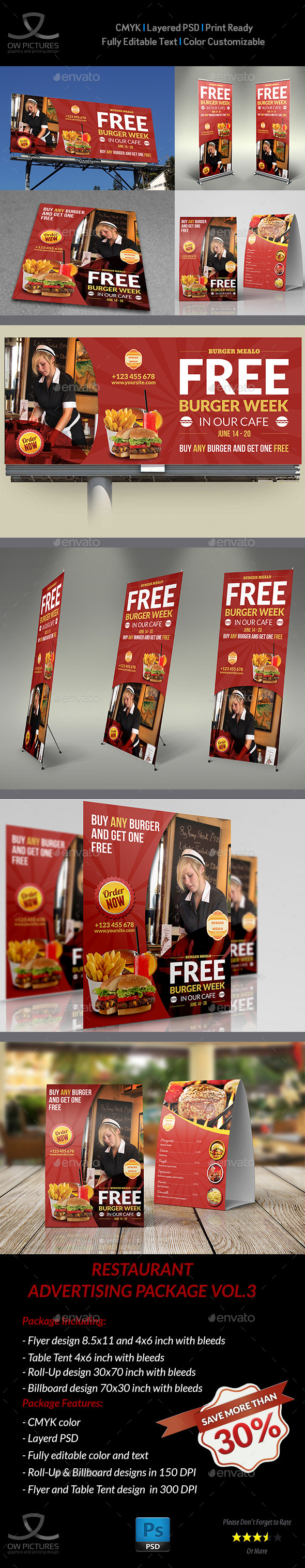 GraphicRiver Restaurant Advertising Bundle Vol.3 10671584 GraphicRiver Restaurant Advertising Bundle Vol.3 10671584