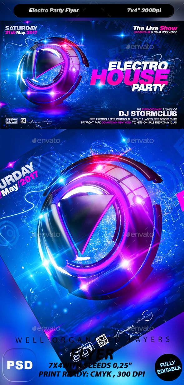 GraphicRiver Electro Party Flyer 10671652 GraphicRiver Electro Party Flyer 10671652