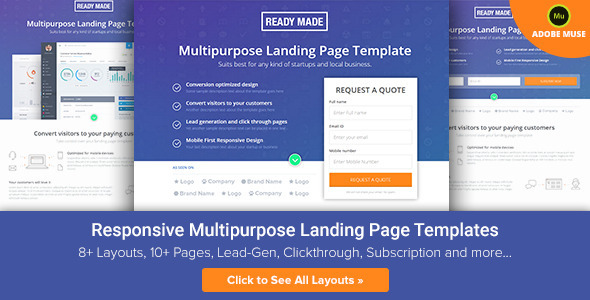 ReadyMade - Muse Multiuse Landing Page Template