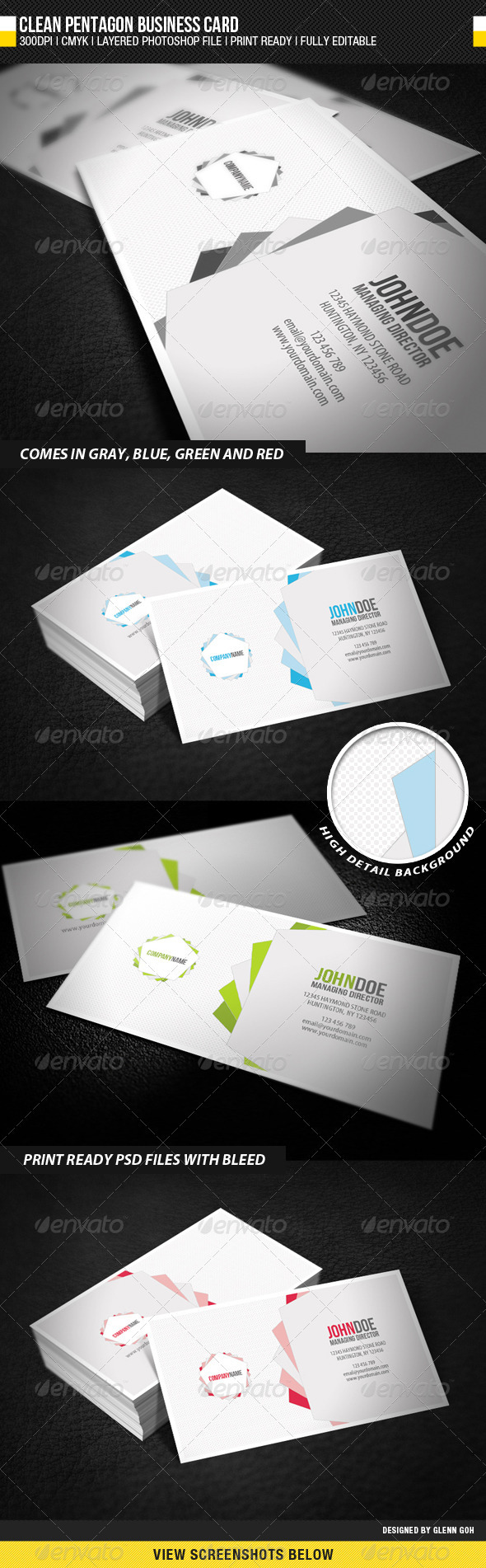 Clean Pentagon Business Card Clean Pentagon Business Card