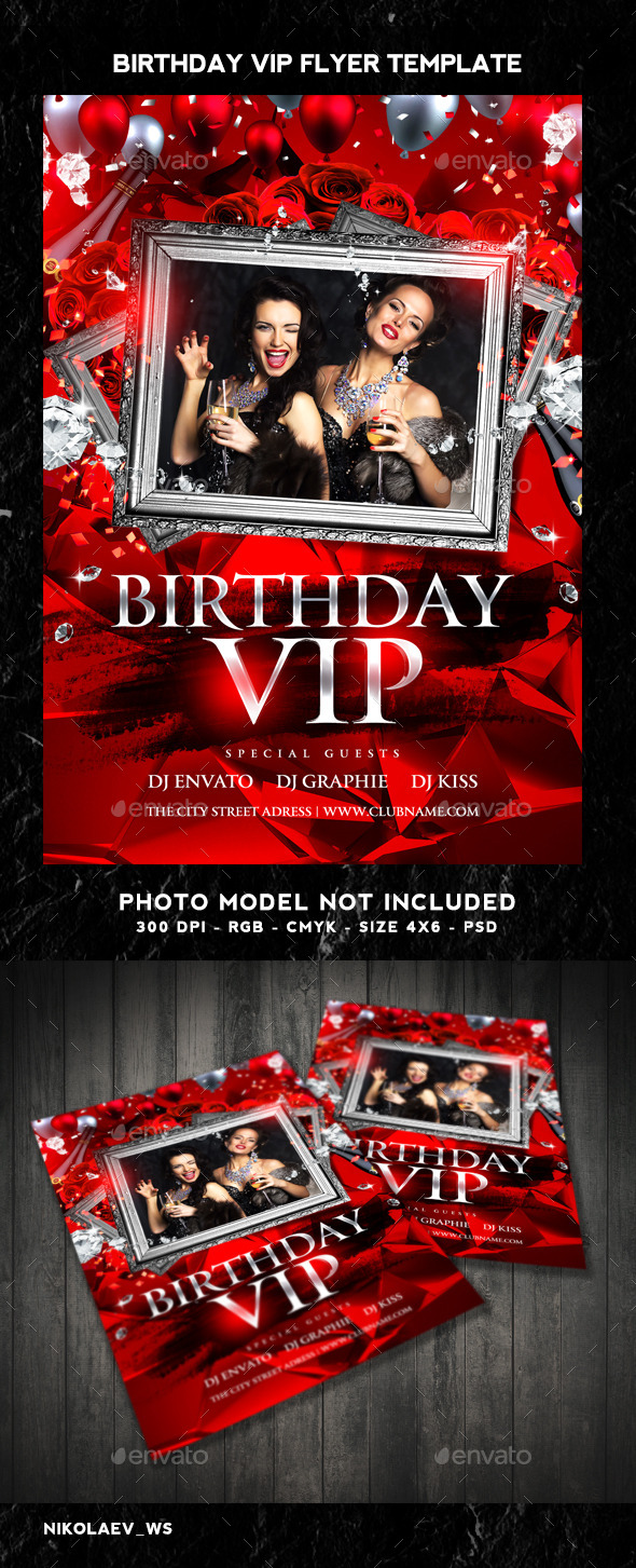 GraphicRiver Birthday VIP Flyer 10672490 GraphicRiver Birthday VIP Flyer 10672490