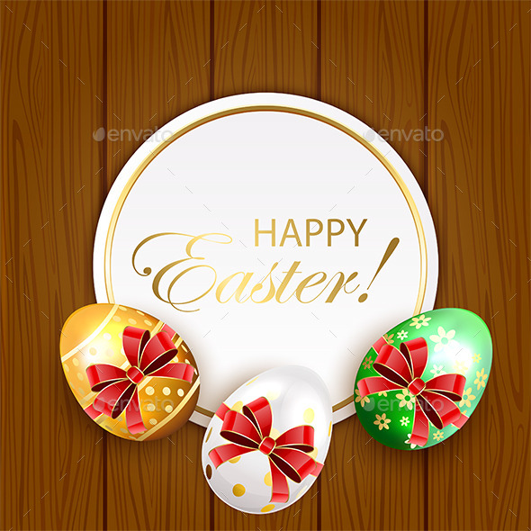 GraphicRiver Easter Eggs with Bow on Wooden Background 10673502 GraphicRiver Easter Eggs with Bow on Wooden Background 10673502