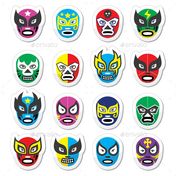 GraphicRiver Lucha Libre Mexican Wrestling Masks 10675403 GraphicRiver Lucha Libre Mexican Wrestling Masks 10675403