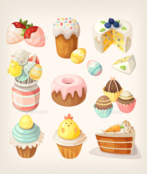 GraphicRiver Colorful Food for Easter Party 10675755 GraphicRiver Colorful Food for Easter Party 10675755