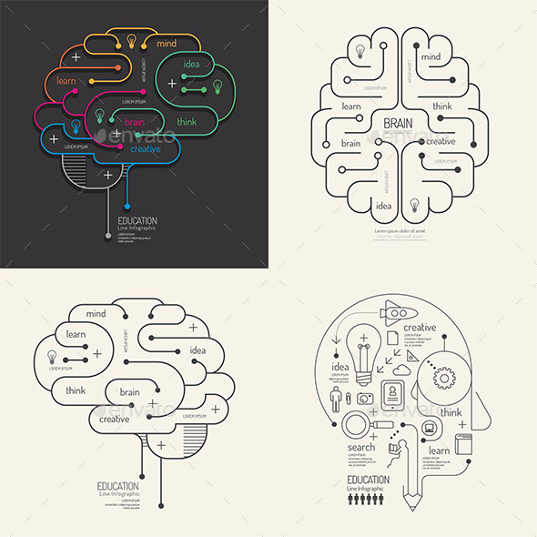 GraphicRiver Flat Line Infographic Education Brain Concept 10677878 GraphicRiver Flat Line Infographic Education Brain Concept 10677878
