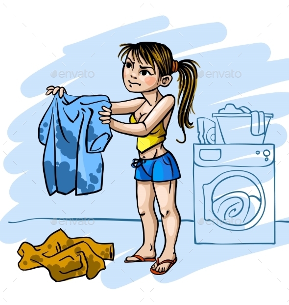 GraphicRiver Woman Doing Laundry 10678230 GraphicRiver Woman Doing Laundry 10678230