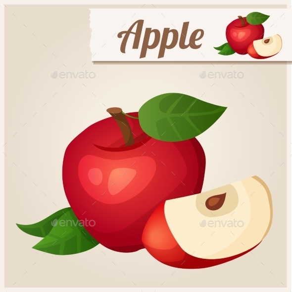 GraphicRiver Detailed Icon Red Apple 10678239 GraphicRiver Detailed Icon Red Apple 10678239