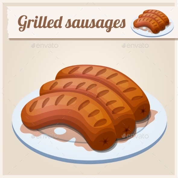 GraphicRiver Grilled Sausages Detailed Vector Icon 10678347 GraphicRiver Grilled Sausages Detailed Vector Icon 10678347