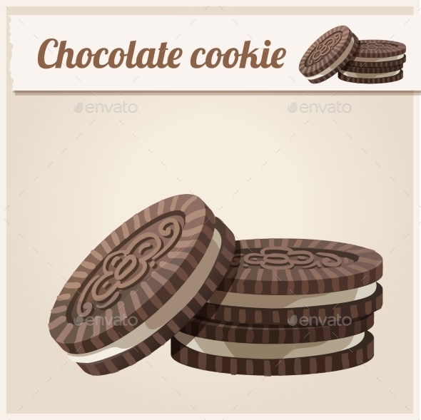 GraphicRiver Chocolate Cookie Detailed Vector Icon 10678348 GraphicRiver Chocolate Cookie Detailed Vector Icon 10678348