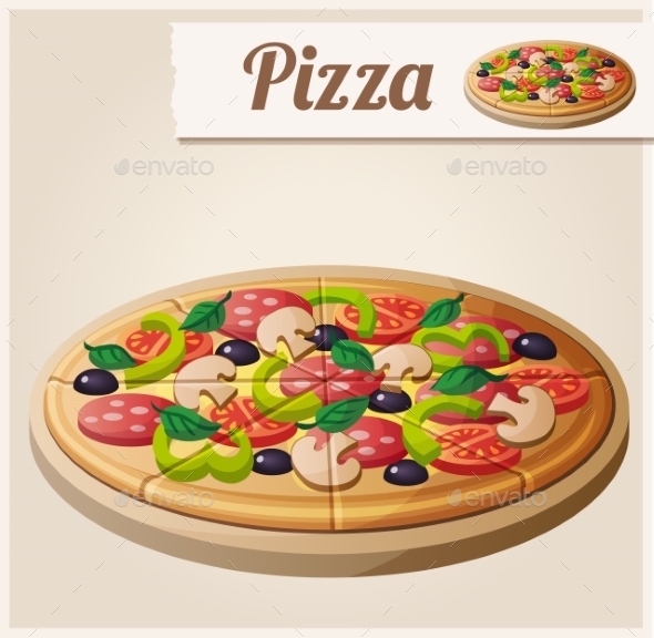 GraphicRiver Pizza Detailed Vector Icon 10678349 GraphicRiver Pizza Detailed Vector Icon 10678349