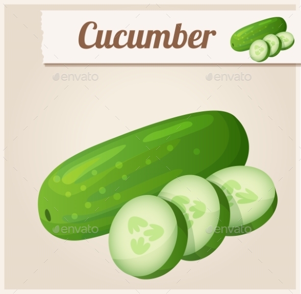 GraphicRiver Cucumber Detailed Vector Icon 10678372 GraphicRiver Cucumber Detailed Vector Icon 10678372