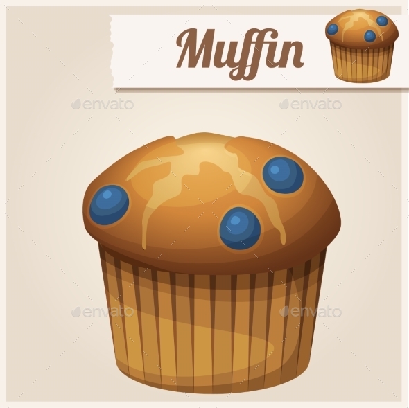 GraphicRiver Muffin with Blueberry Detailed Vector Icon 10678381 GraphicRiver Muffin with Blueberry Detailed Vector Icon 10678381