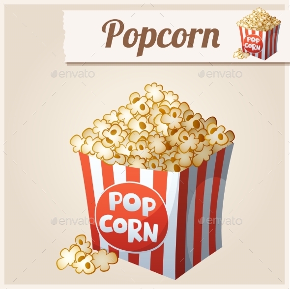GraphicRiver Popcorn Box Detailed Vector Icon 10678385 GraphicRiver Popcorn Box Detailed Vector Icon 10678385