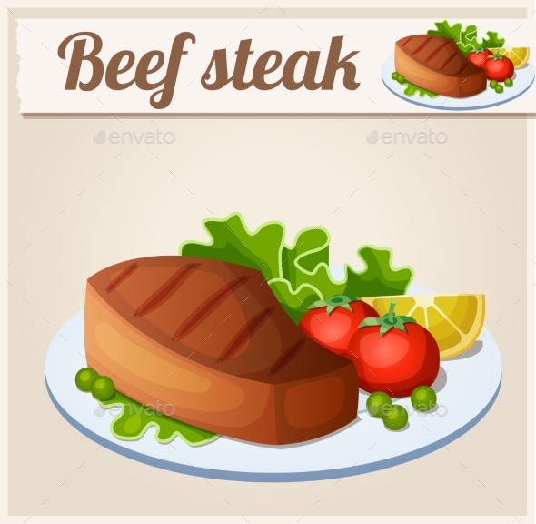 GraphicRiver Beef Steak Detailed Vector Icon 10678412 GraphicRiver Beef Steak Detailed Vector Icon 10678412