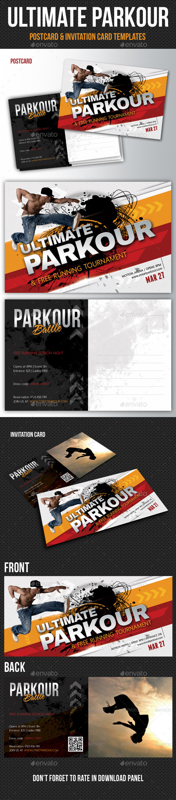 GraphicRiver Ultimate Parkour Invitation and Postcard Pack 10678776 GraphicRiver Ultimate Parkour Invitation and Postcard Pack 10678776
