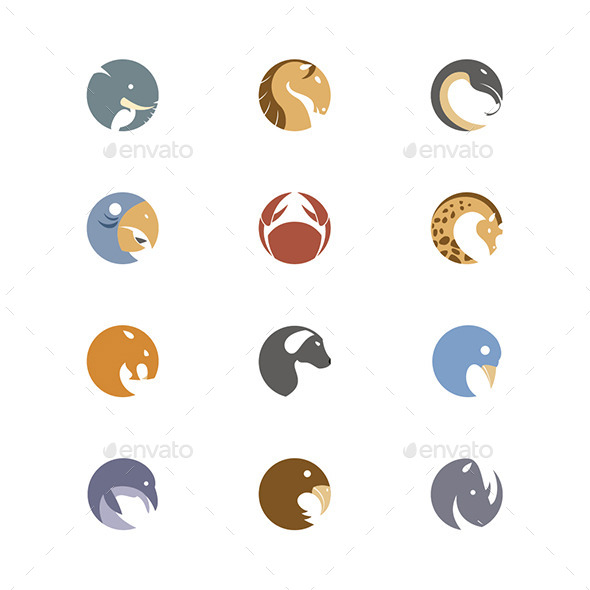 GraphicRiver Circle Animal Icons 10679462 GraphicRiver Circle Animal Icons 10679462