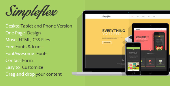 Simpleflex OnePage Muse Template