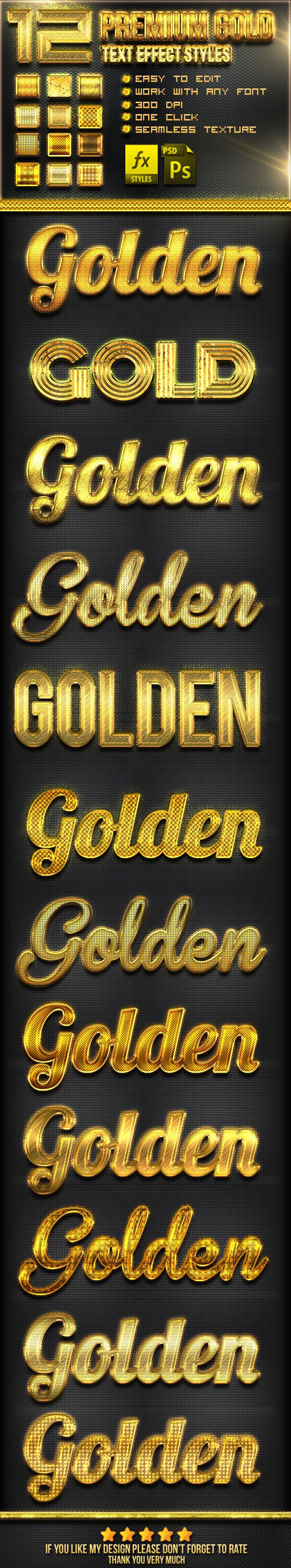 GraphicRiver 12 Gold Photoshop Text Effect Styles 10679642 GraphicRiver 12 Gold Photoshop Text Effect Styles 10679642