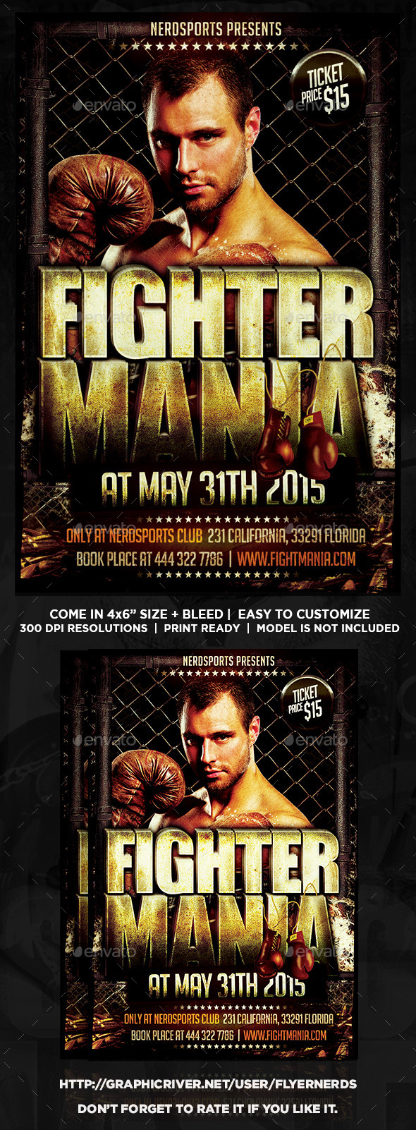 GraphicRiver Fighter Mania Sports Flyer 10679847 GraphicRiver Fighter Mania Sports Flyer 10679847
