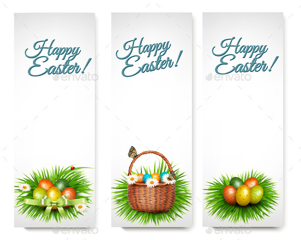 GraphicRiver Three Happy Easter Banners 10679972 GraphicRiver Three Happy Easter Banners 10679972