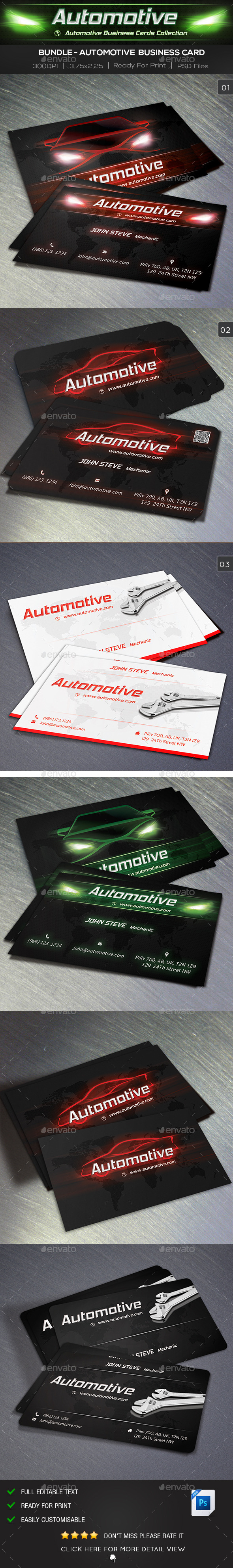 GraphicRiver Automotive Business Card Bundle 10680491 GraphicRiver Automotive Business Card Bundle 10680491
