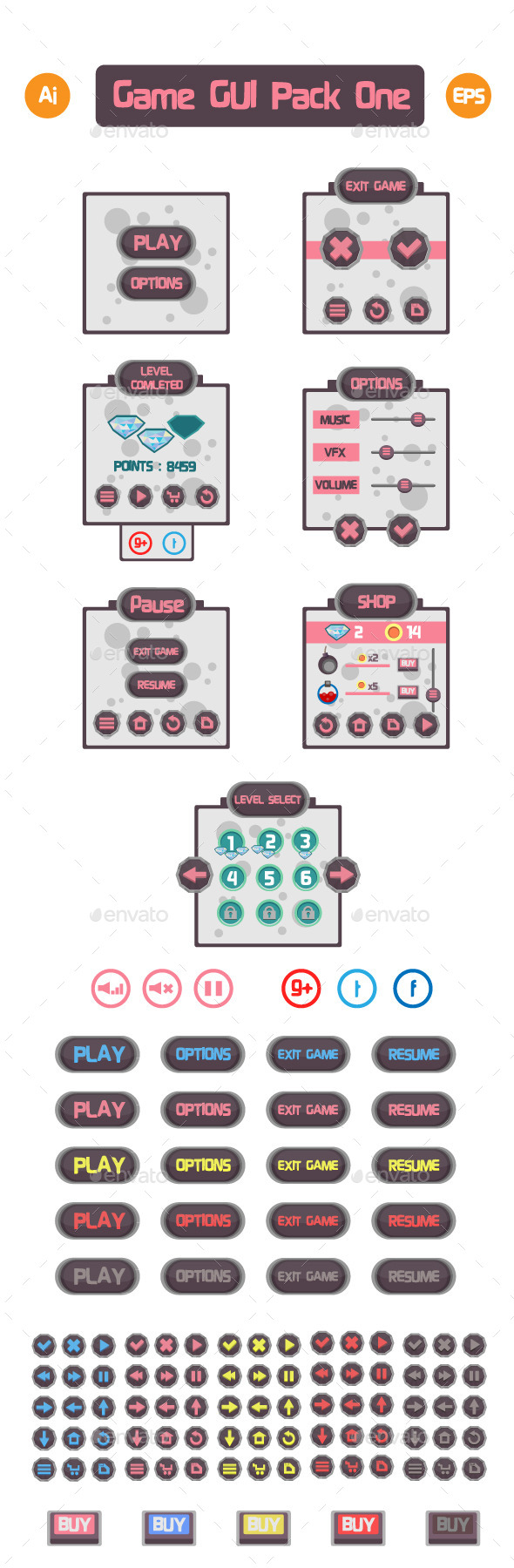 GraphicRiver Game Gui Pack One 10681162 GraphicRiver Game Gui Pack One 10681162