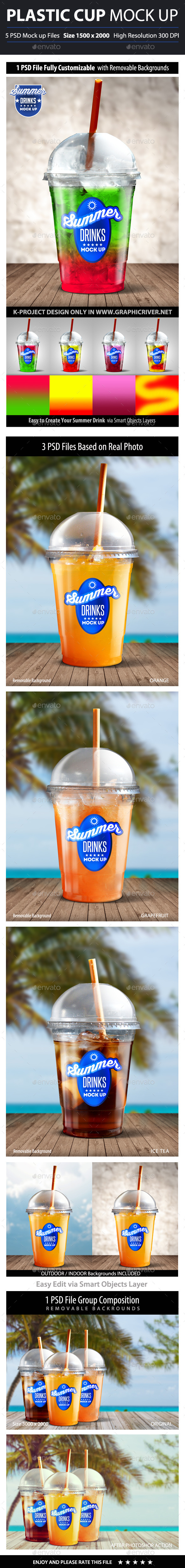 GraphicRiver Summer Drinks Plastic Cup Mock Up 10681352 GraphicRiver Summer Drinks Plastic Cup Mock Up 10681352