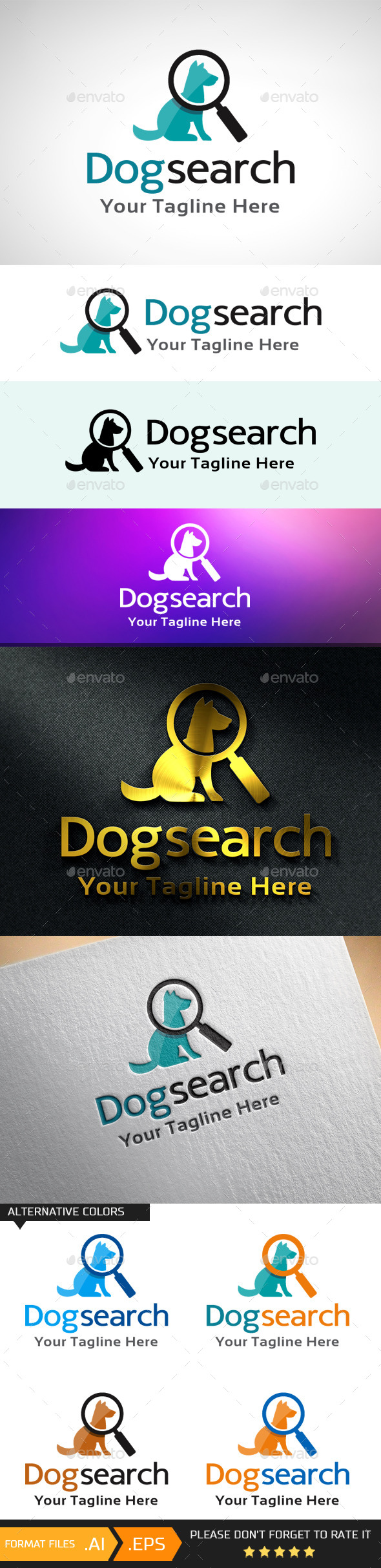 Dog Search Logo Template