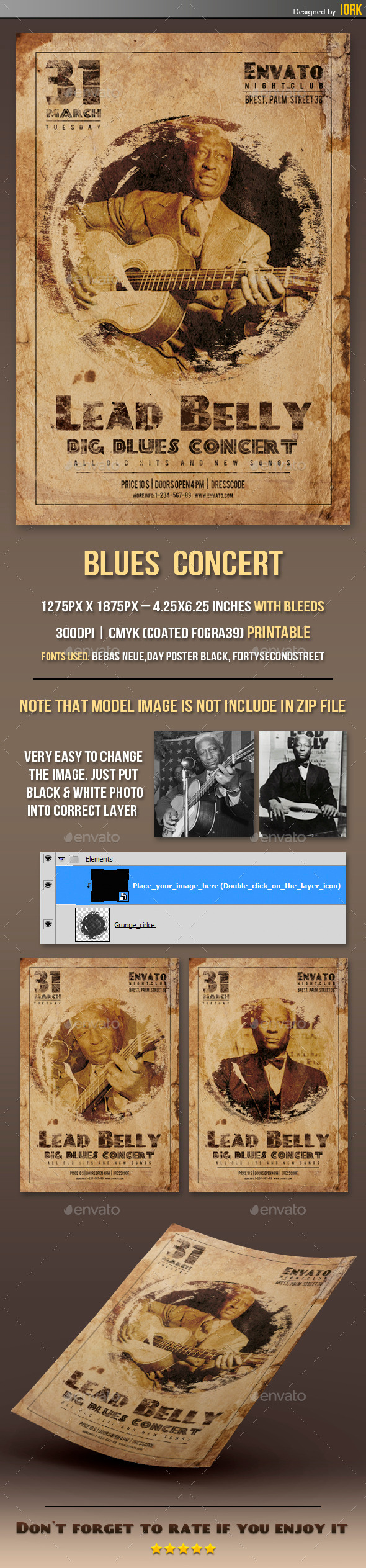 GraphicRiver Blues Concert flyer 10681569 GraphicRiver Blues Concert flyer 10681569