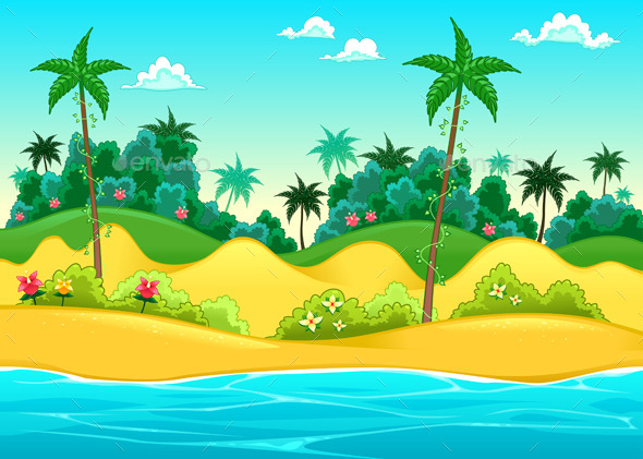 GraphicRiver Landscape on the Seashore 10682170 GraphicRiver Landscape on the Seashore 10682170