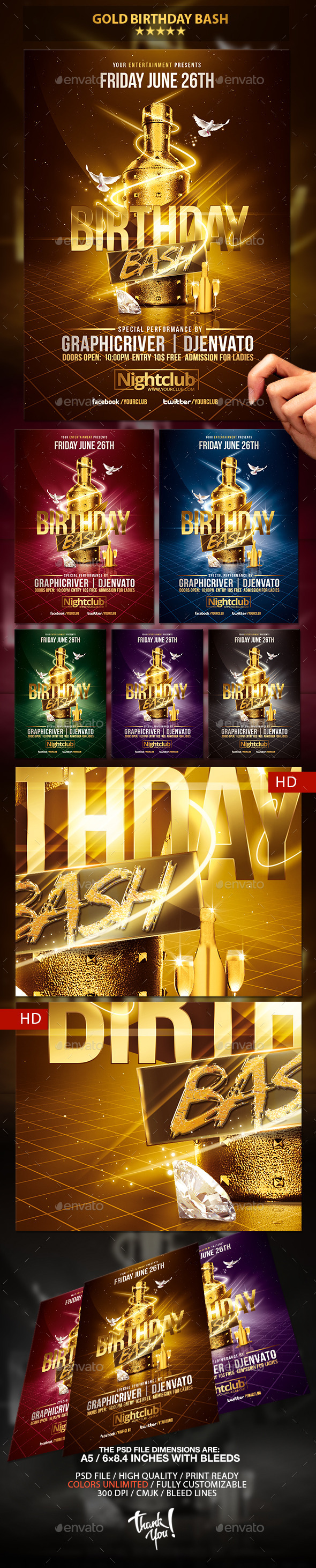 GraphicRiver Gold Birthday Bash Psd Flyer Template 10682689 GraphicRiver Gold Birthday Bash Psd Flyer Template 10682689