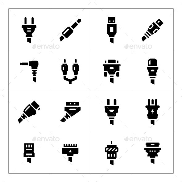 GraphicRiver Set Icons of Plugs and Connectors 10682951 GraphicRiver Set Icons of Plugs and Connectors 10682951