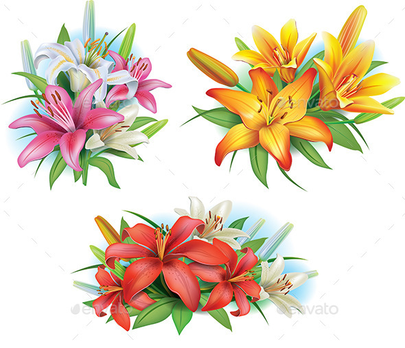 GraphicRiver Arrangement from Lilies 10683005 GraphicRiver Arrangement from Lilies 10683005