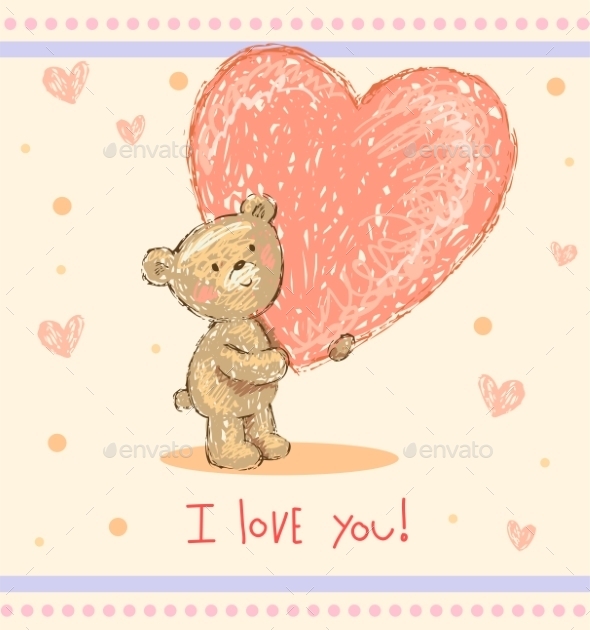 Greeting Card with Teddy Bear