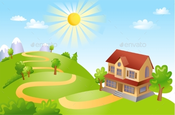 GraphicRiver Farm House Landscape 10683637 GraphicRiver Farm House Landscape 10683637