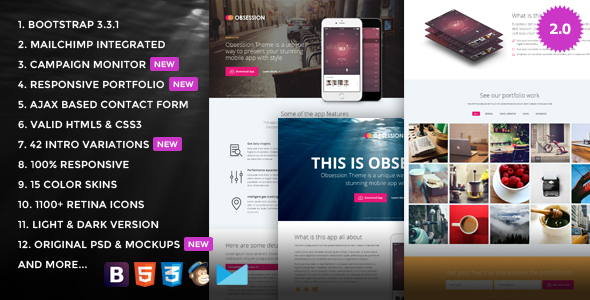 Obsession - Responsive Bootstrap App Landing Page