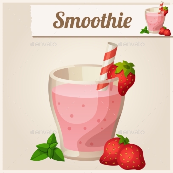 GraphicRiver Detailed Icon Strawberry Smoothie 10685091 GraphicRiver Detailed Icon Strawberry Smoothie 10685091