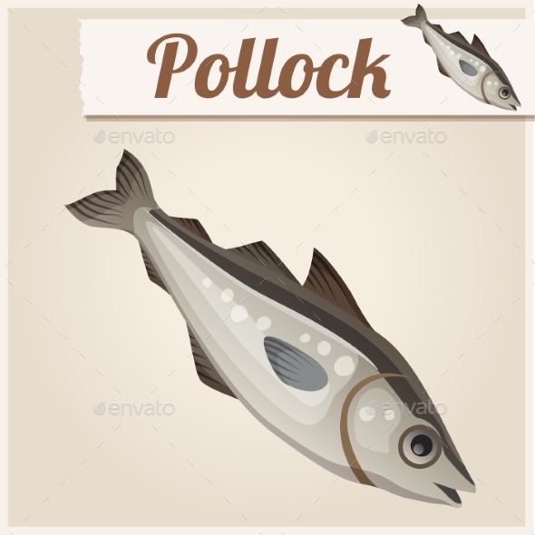 GraphicRiver Fresh Pollock Fish Detailed Vector Icon 10685097 GraphicRiver Fresh Pollock Fish Detailed Vector Icon 10685097