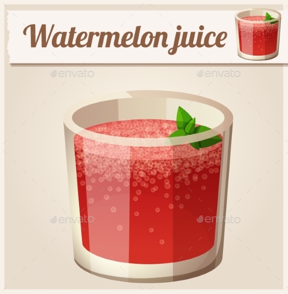 Watermelon Juice. Detailed Vector Icon.