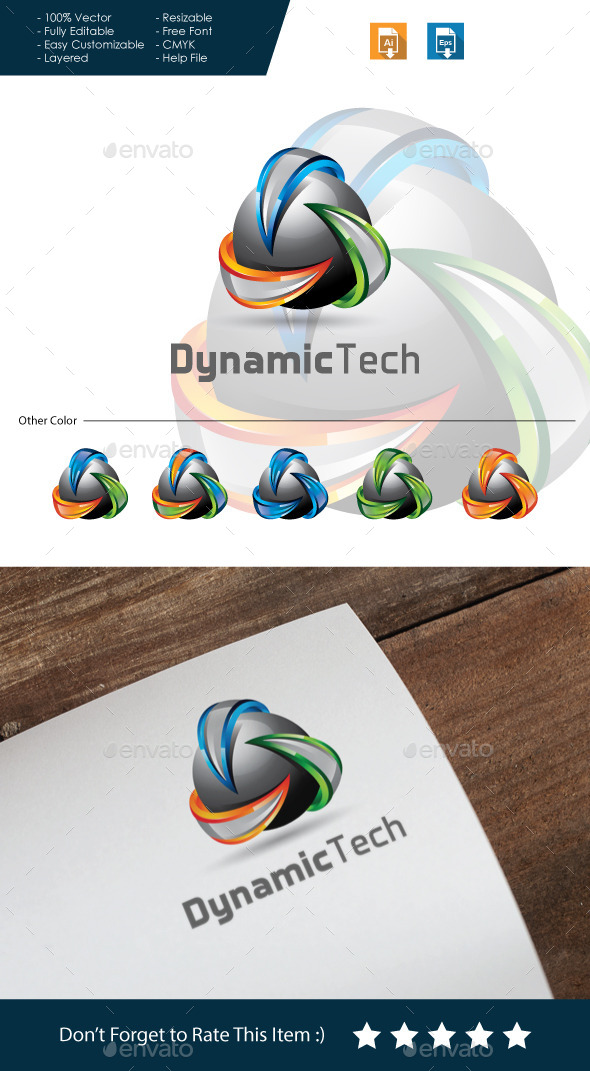 Dynamic Tech - 3D Logo (3d)