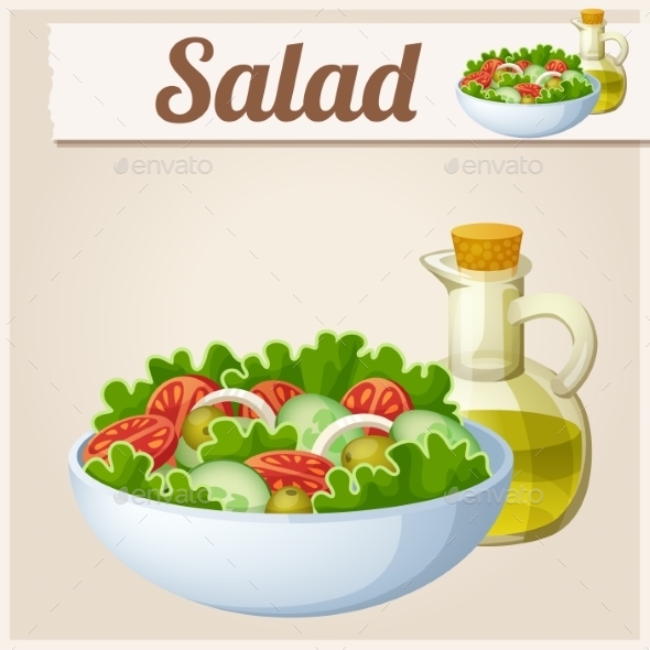 GraphicRiver Fresh Salad with Olive Oil Detailed Vector Icon 10685209 GraphicRiver Fresh Salad with Olive Oil Detailed Vector Icon 10685209