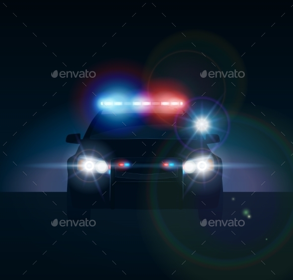 GraphicRiver Police Car at Night 10685334 GraphicRiver Police Car at Night 10685334
