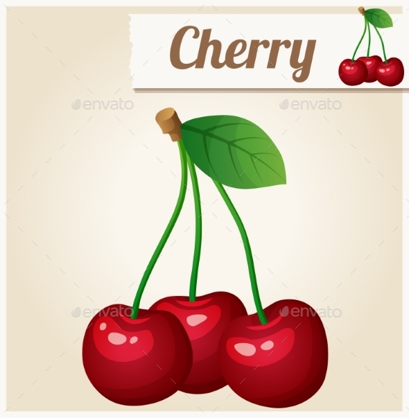 GraphicRiver Cherry Detailed Vector Icon 10685521 GraphicRiver Cherry Detailed Vector Icon 10685521