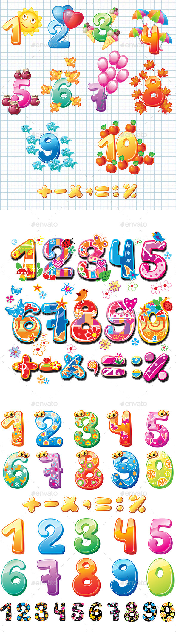 GraphicRiver Colorful Numbers for Children 10685898 GraphicRiver Colorful Numbers for Children 10685898