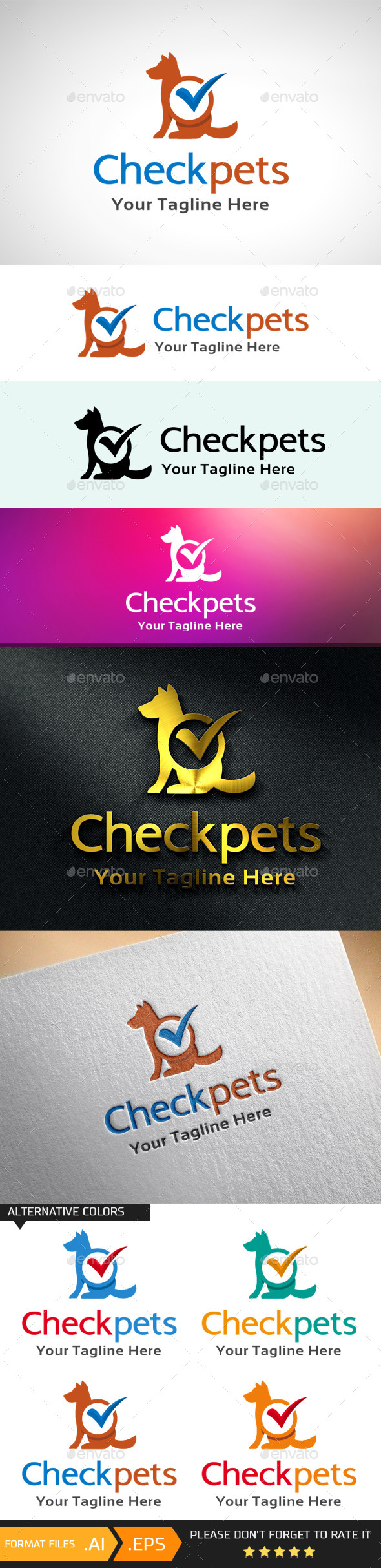 Check Pets Logo Template (Animals)