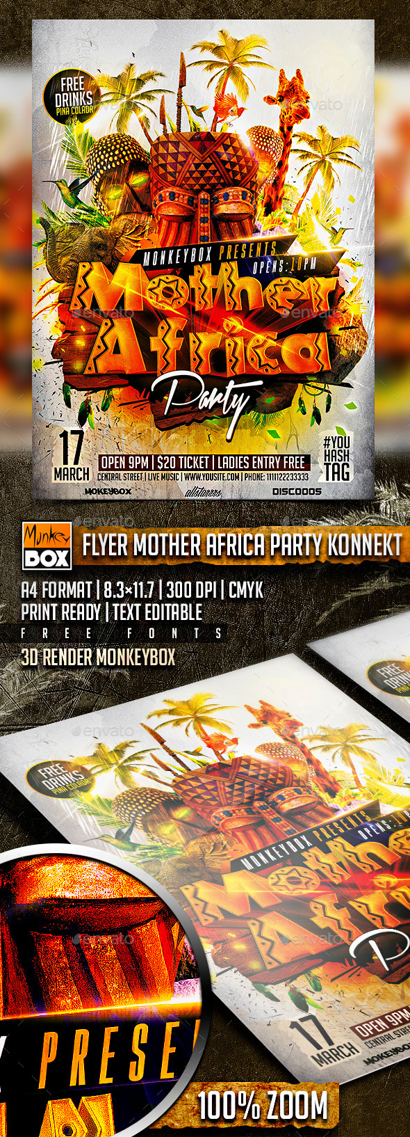 GraphicRiver Flyer Mother Africa Party Konnekt 10690058 GraphicRiver Flyer Mother Africa Party Konnekt 10690058