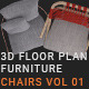 3D Floorplan Furniture Chairs Vol01